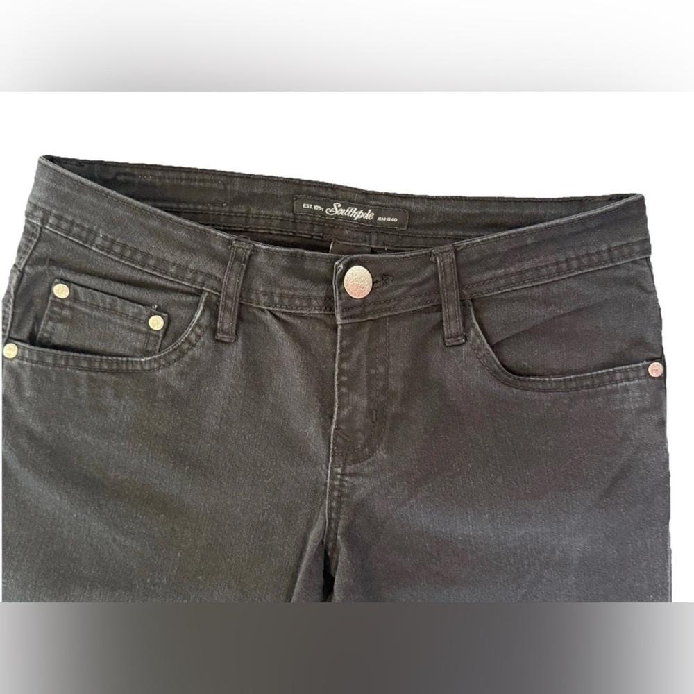 South Pole Womens Black 5-Pocket Design Denim Straight Jeans Size 7 29x29 - Picture 5 of 10